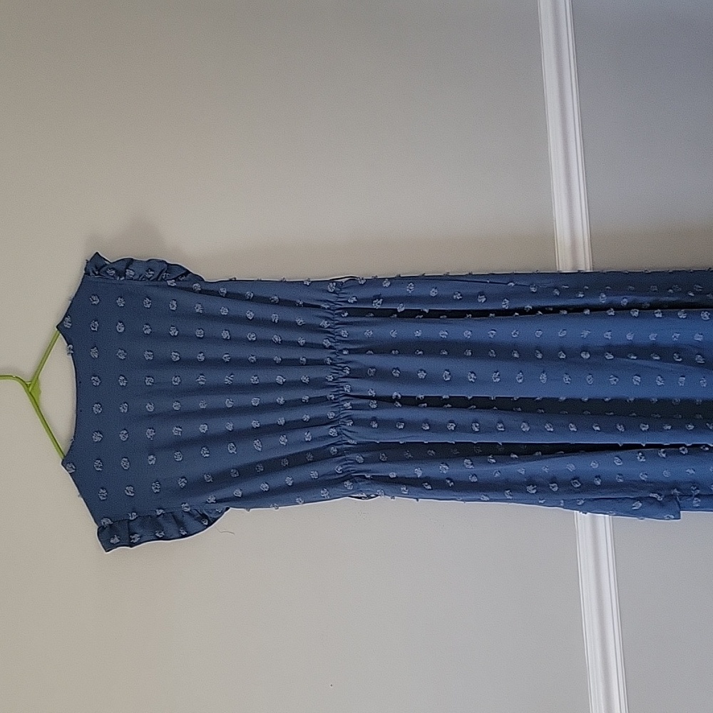 Blue Sleeveless Ruffled Maxi Dress - Picture 7 of 8